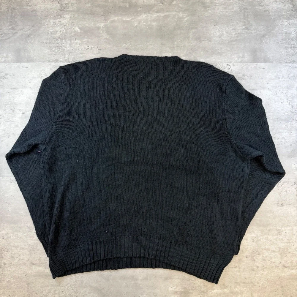 Polo Ralph Lauren Mens 2X Big Black Cotton Knit Crewneck Sweater